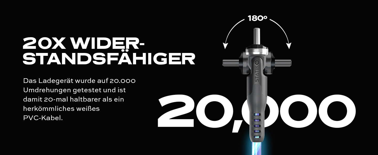 LED кабель Statik GloBright 360 Pro 2. Gen з підсвічуванням, USB-C, кут повороту 90°, 180°, 360°, 1 м, iProdukt