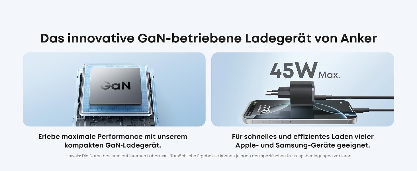 Anker Nano 45W USB-C Зарядний пристрій: Компактний мережевий адаптер для швидкої зарядки iPhone 17/Pro/Max, MacBook, Pixel, iPad, Samsung Galaxy (з кабелем 1.8м, чорний)