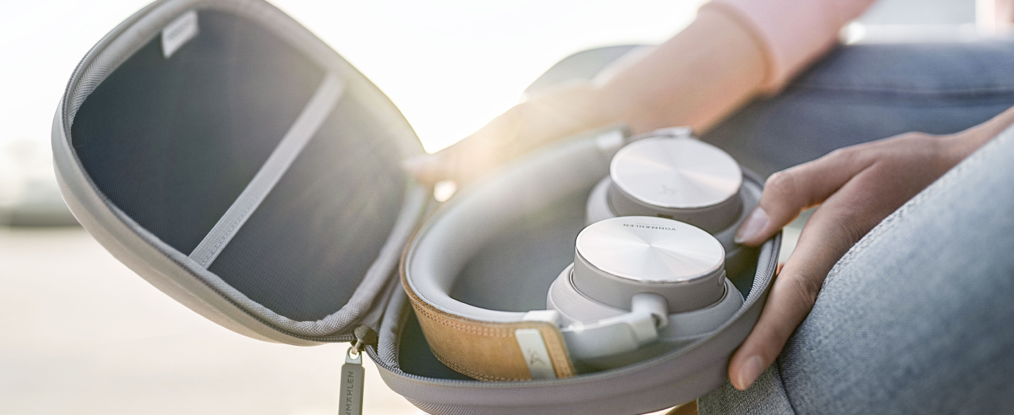 Беспроводные наушники VONMÄHLEN Concert One Bluetooth On-Ear – стильный дизайн, чехол для переноски, Micro-USB, AUX, 40 мм (сріблясті)