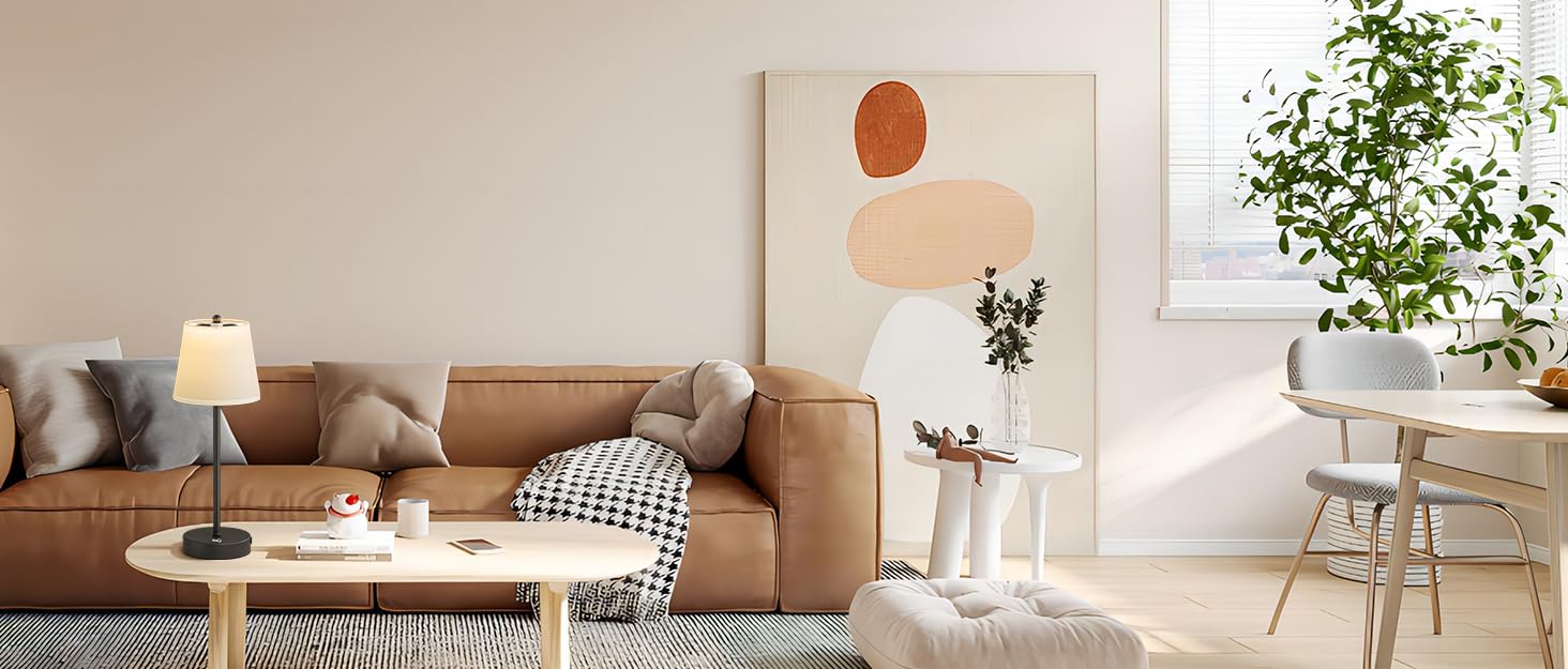 Світлодіодний акумуляторний настільний світильник 26 см, 5000mAh, IP54, чорний - кемпінговий ліхтар для ресторану, спальні, бару