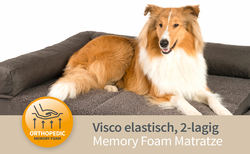 JAMAXX Преміум диван-лежанка для собак - ортопедичний, знімні подушки та чохол, м'який фліс/овчина, PDB3014 (M) 90x70 сірий