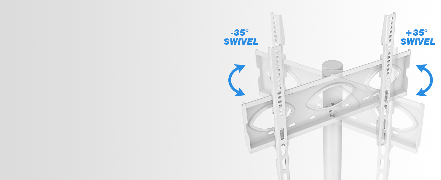 Стійка для телевізора 5Rcom з кронштейном 32-60 дюймів (до 40 кг), біла, VESA 400x400, регульована висота