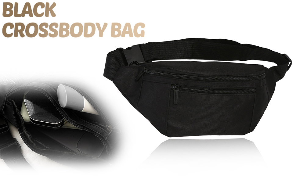 Чоловіча/Жіноча поясна сумка на пояс, шкіряна, водонепроникна, для спорту, подорожей та активного відпочинку (чорна)