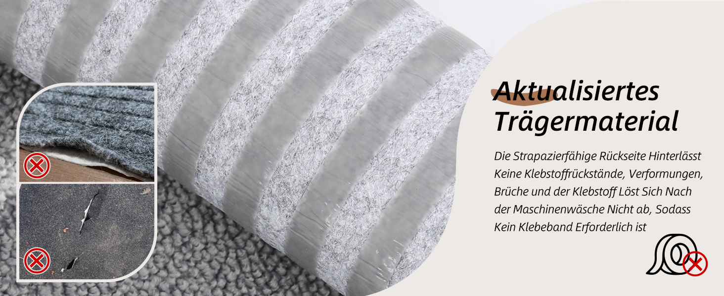 Килимочки на сходи BEQHAUSE, комплект 15 шт. Самоклеючі килимки на сходи для дітей, літніх людей та домашніх тварин, 100% поліестер, TPE-підкладка, 22x70 см (Сірий)