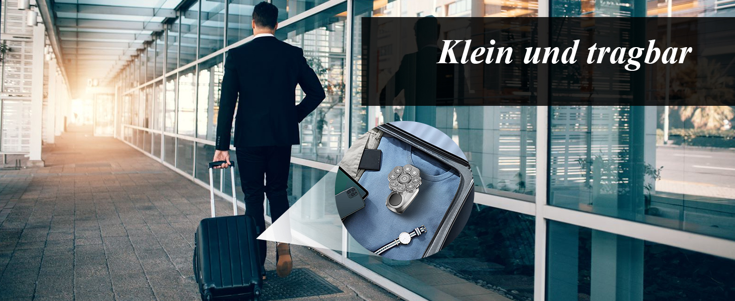 Електричний гоління для чоловіків Glatzen 9D – гоління голови, мокрого та сухого типу, водонепроникний, з LED дисплеєм, блокуванням від подорожей, набір для догляду з 6 насадками для обличчя та тіла