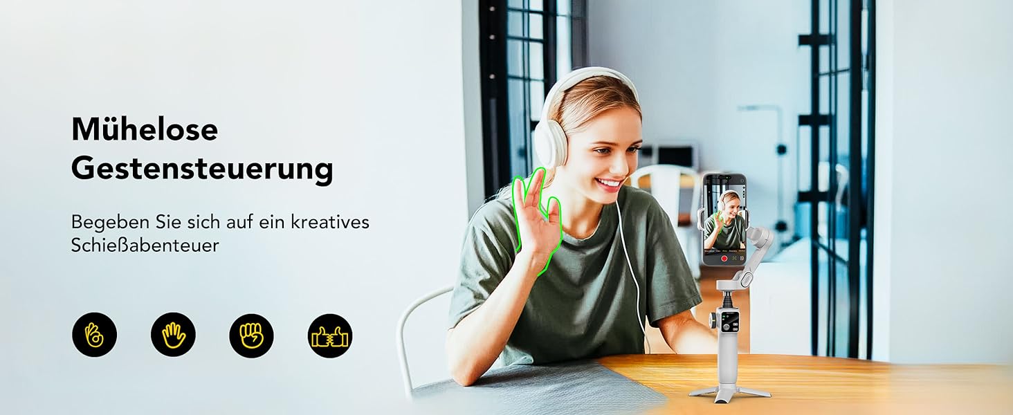 Стабілізатор гіроскоп AOCCHUAN Smart V8 з 7.8-дюймовою штангою, AI-трекінг, OLED-дисплей, кнопка зйомки (Чорний)