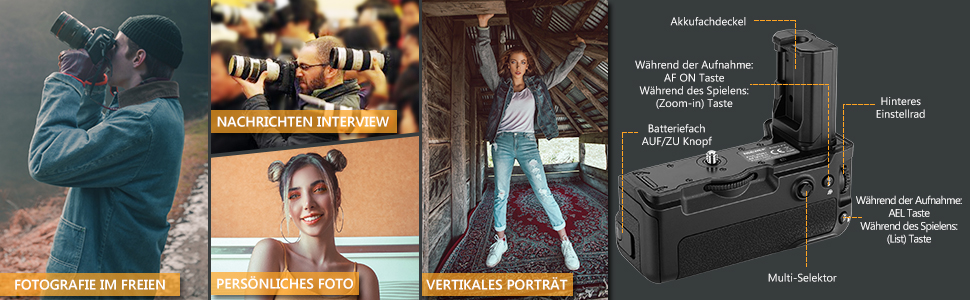 Вертикальний батарейний хват Neewer для камер Sony A9, A7III, A7RIII, сумісний з NP-FZ100 (акумулятор не входить до комплекту)