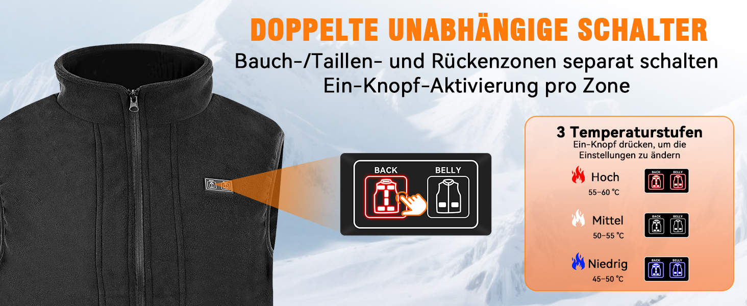 Обогреваемая жилетка з Powerbank (16000mAh), 3 режими нагріву, для чоловіків та жінок, Outdoor, скії, кемпінг