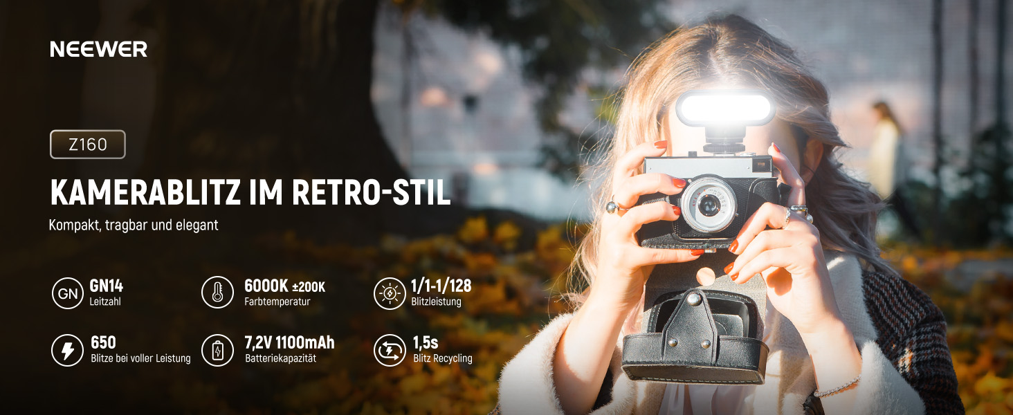 Спалах для камери NEEWER Z160: сумісний зі Canon, Nikon, Panasonic, Olympus, Pentax та іншими DSLR/цифровими камерами