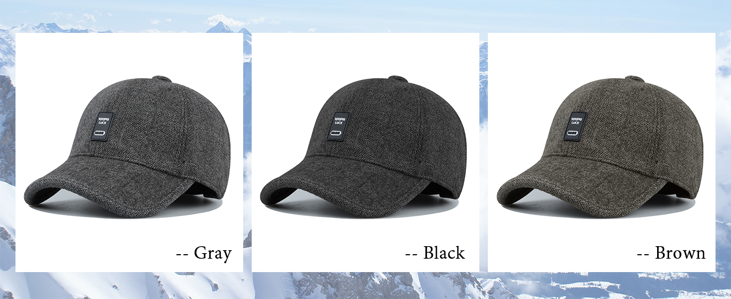 Кепка бейсболка чоловіча Clakllie зимова тепла з флісу та вушками, сіра