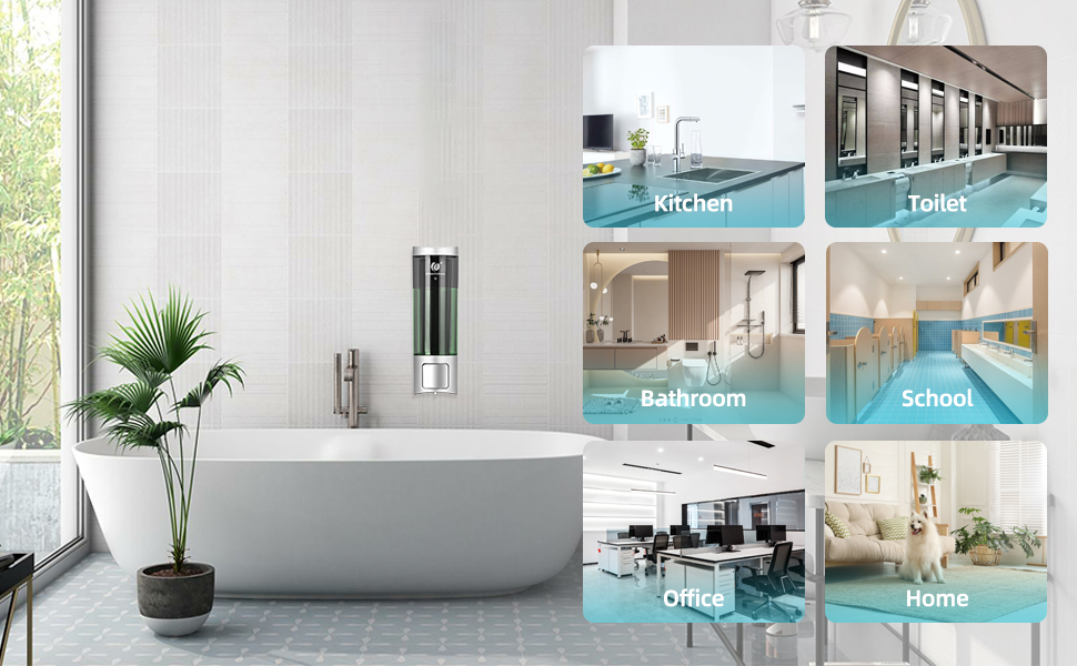 Ручний дозатор мила CHUANGDIAN, настінний, 200 мл, білий, сріблястий