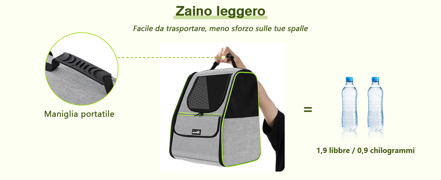 Рюкзак для кота Pecute з сітчастим вікном, переноска для тварин, дихаючий та легкий, сірий, до 6 кг