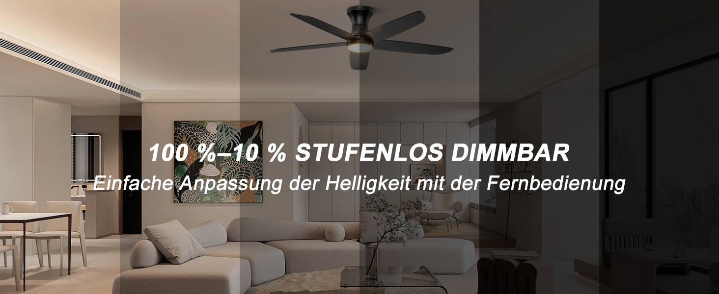 Стеляний вентилятор Ohniyou з підсвіткою та пультом дистанційного керування, 117 см, керування через додаток, регулювання яскравості, тихий DC-двигун, для спальні, тераси, кухні, чорний