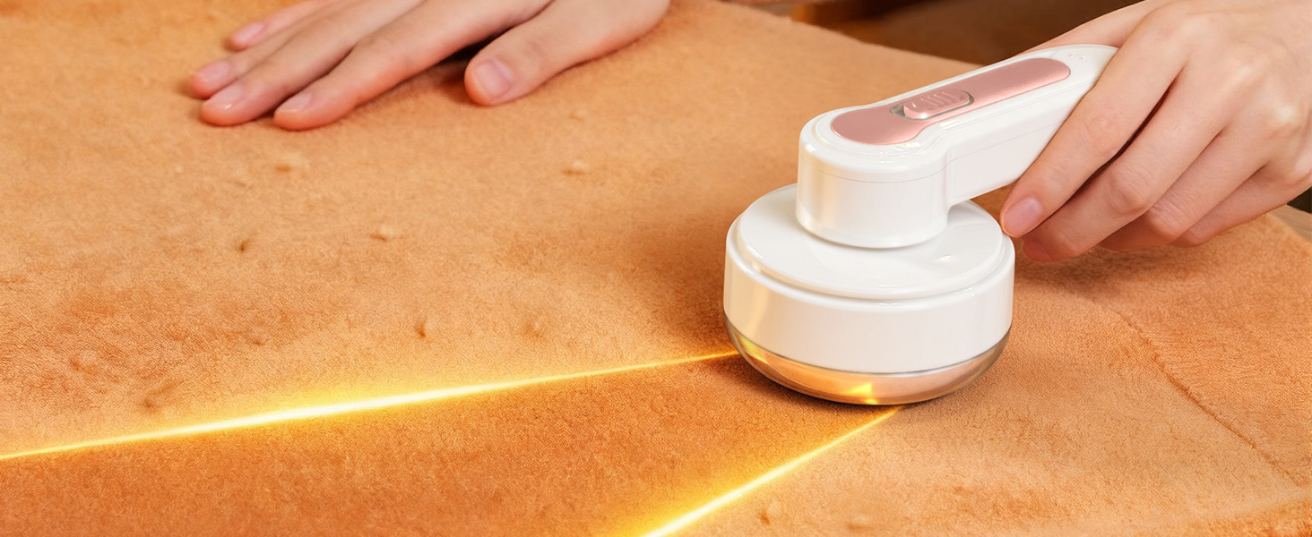 Електричний видалення ворсу для одягу, постільної білизни та меблів. Змінні леза. Білий колір