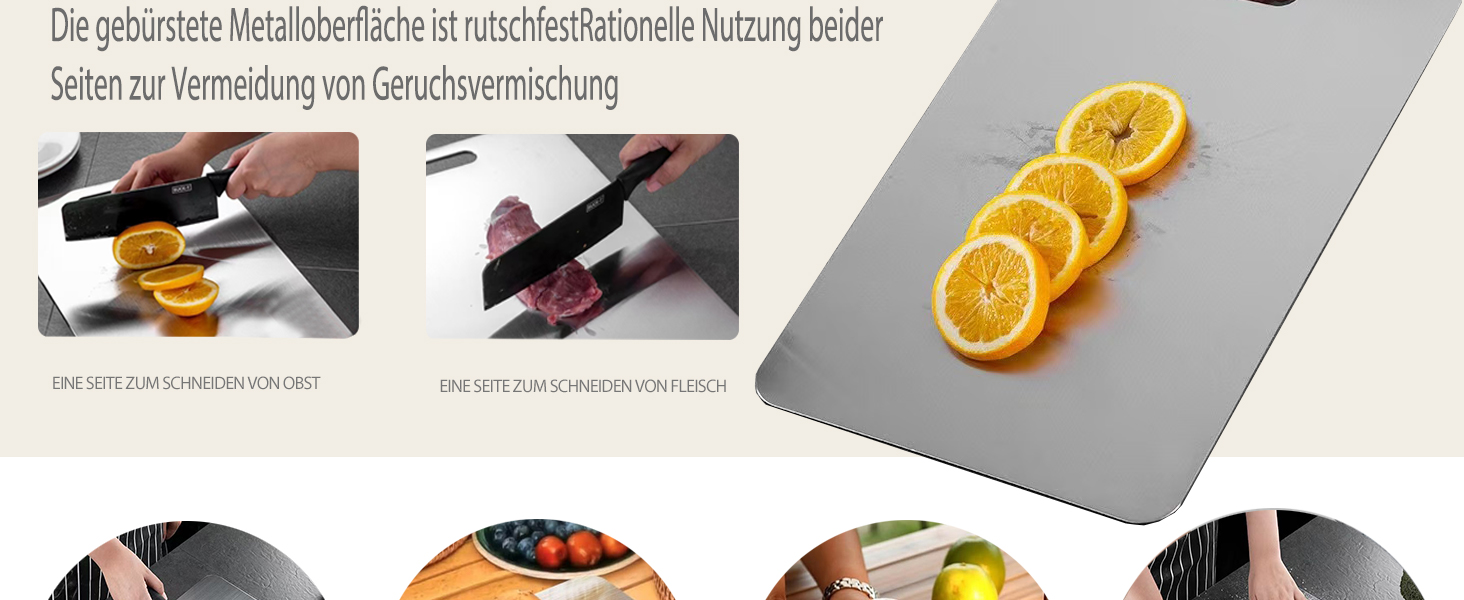 Ніжкова дошка Titan 2025: 100% титан, кухонна, двостороння, з антипригарним покриттям (34 x 23 см)