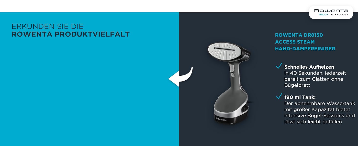 Rowenta Freemove: бездротове прасування, 2400W, 27 г/хв, DE5010 (блакитно-чорний)