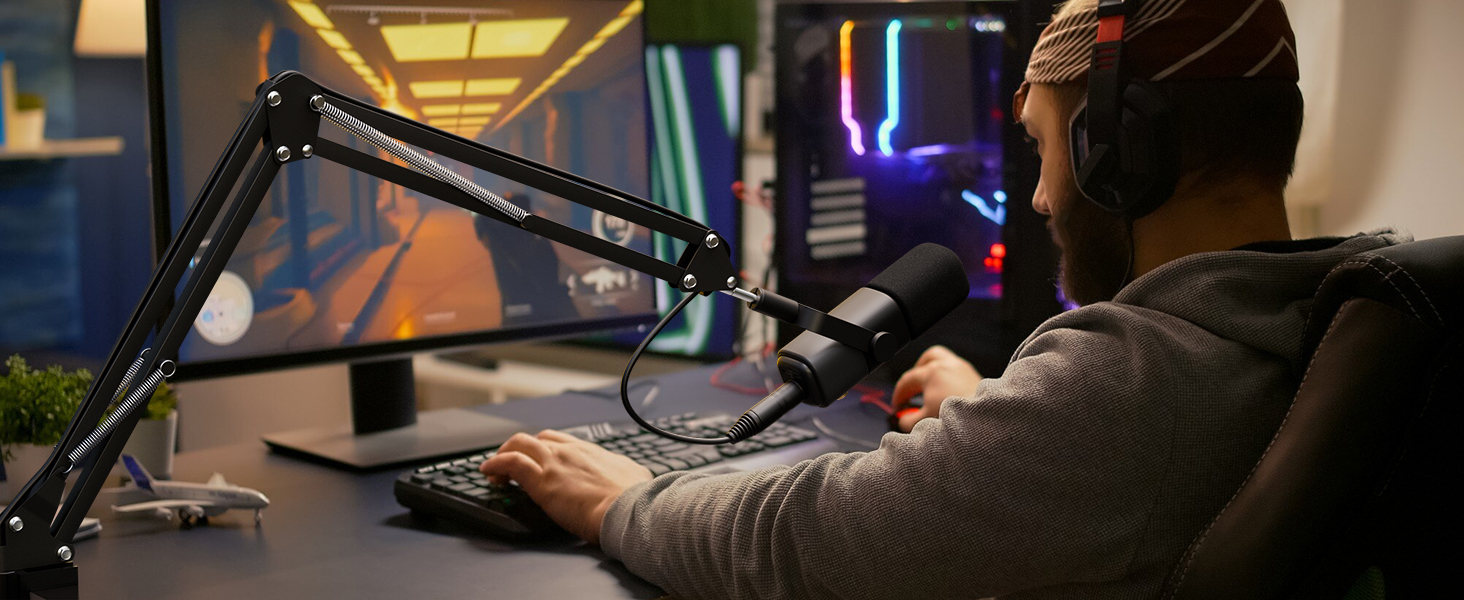 Динамічний мікрофон NearStream USB/XLR для PC Gaming, Streaming, Podcast. З регулюванням гучності, LED кнопкою Mute та кріпленням. Сумісний з MAC, PS4, PS5, Mixer (AM10X)