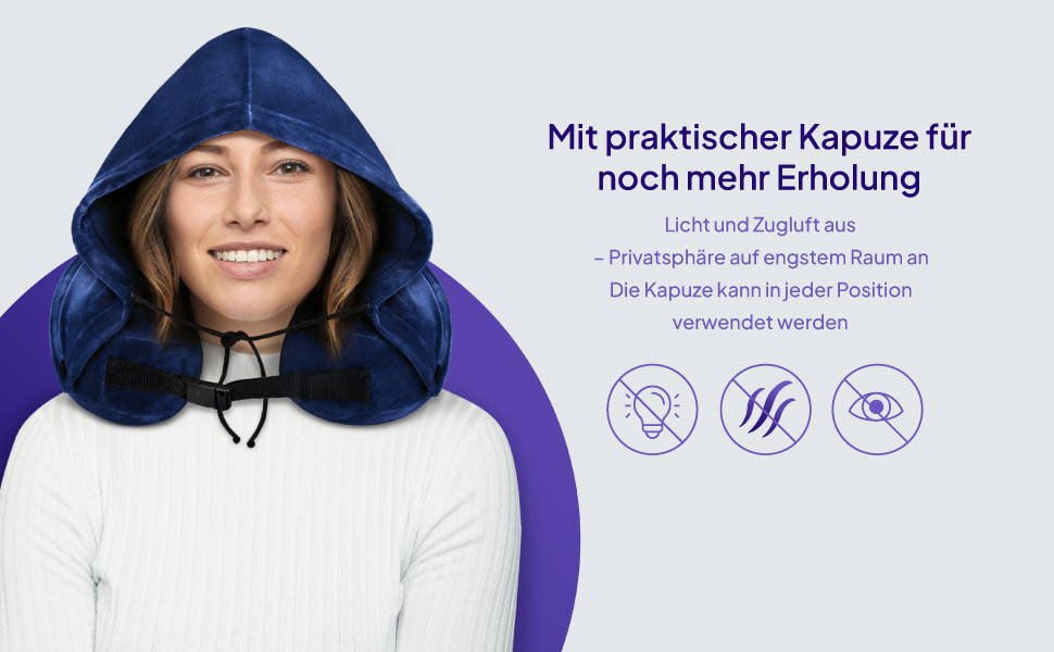 Подушка для шиї Luna Reisekissen: Memory Foam, дихаюча, для подорожей (літак, авто) | Сіра подушка для шиї | Подушка для подорожей | Подушка для шиї для дорослих
