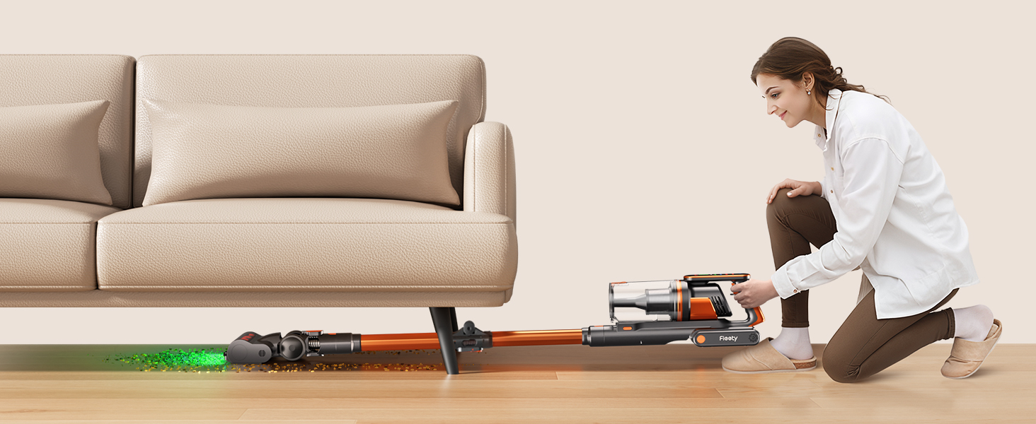 Бездротовий акумуляторний пилосос Fieety 600W з ароматерапією та гнучким з'єднанням, 65 хвилин роботи, для твердих поверхонь, килимів та авто