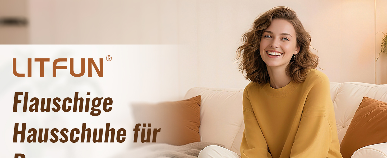 Жіночі домашні тапочки Litfun Зимові теплі плюшеві пантофлі з замшею та меморі-піною, з штучним хутром, для дому та вулиці, горіховий колір, 37.5/38 EU