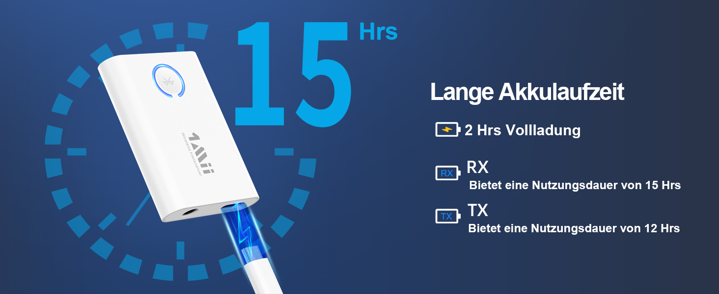 1Mii Bluetooth 5.3 адаптер для телевізора та навушників: 2-в-1 передавач/приймач, aptX-Adaptive, HD аудіо, 3.5mm jack