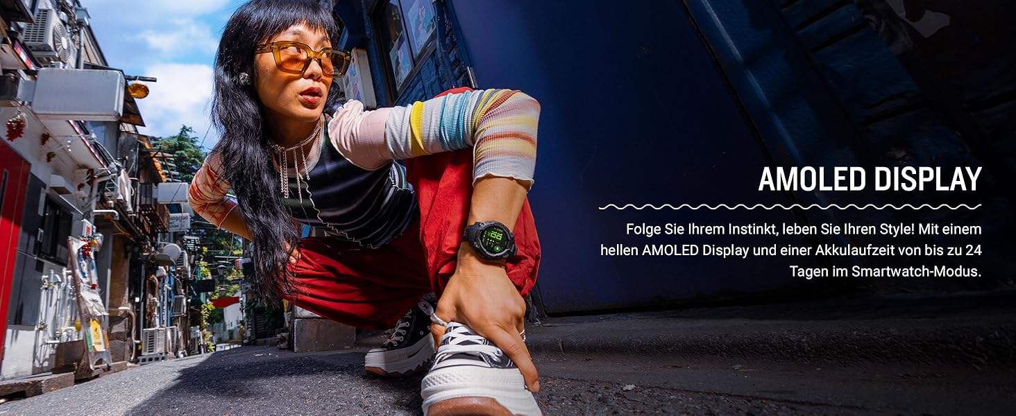 Розумний годинник Garmin Instinct 3 45mm AMOLED – GPS, Multisport, Health Coach, 18 днів роботи, 80+ спортивні функції