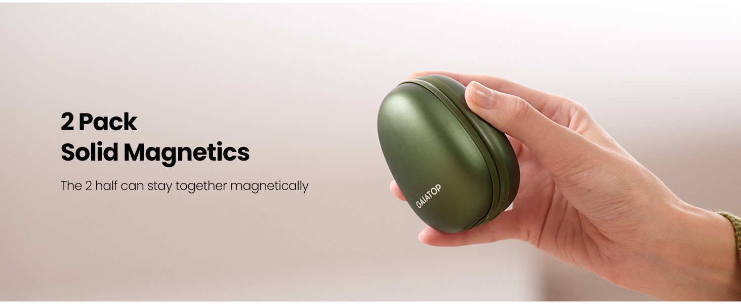 Електричні грілки для рук Gaiatop (2 шт.), магнітні, 3 режими нагріву, портативні, для активного відпочинку та подарунків