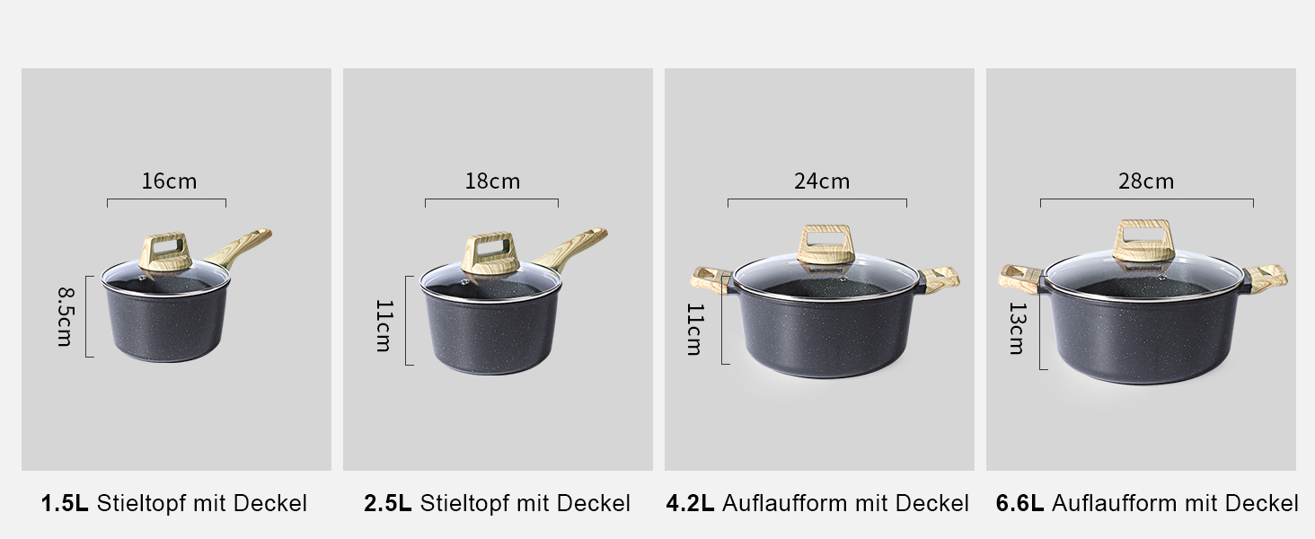 Набір посуду GiPP 22 частини з керамічним антипригарним покриттям (сірий)