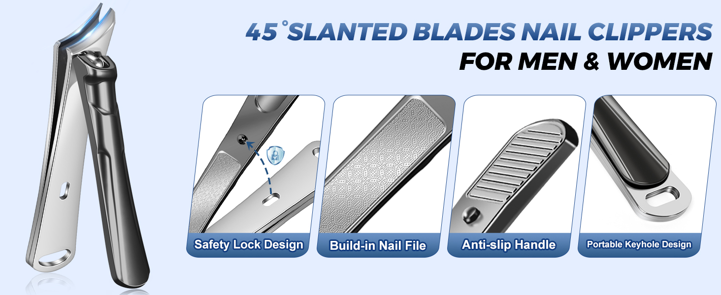 Професійний нігтеріз для літніх людей та чоловіків з товстими нігтями, 16 мм/37 мм ширина отвору, Heavy Duty, кутова заточка 45 градусів, для врослого нігтя