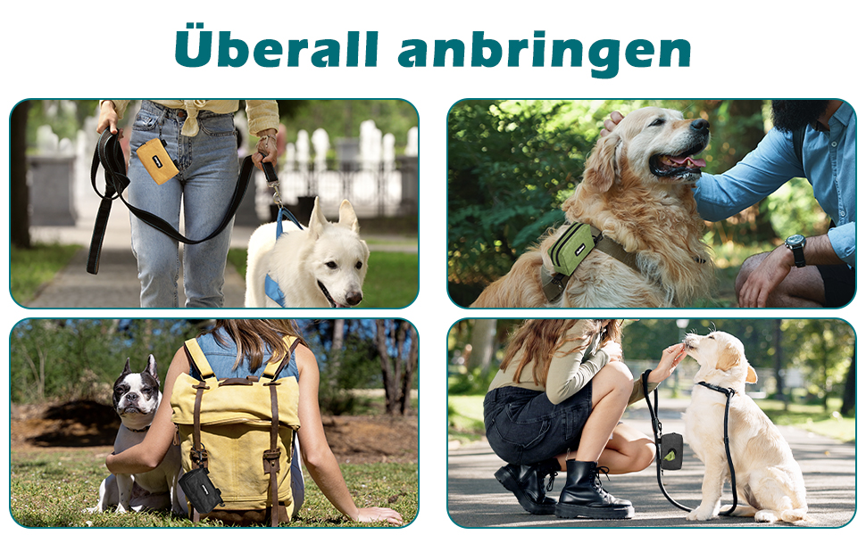 Диспенсер для собачих відходів PetBonus, водонепроникний, з місткістю для ласощів та 15 пакетиків (Чорний)