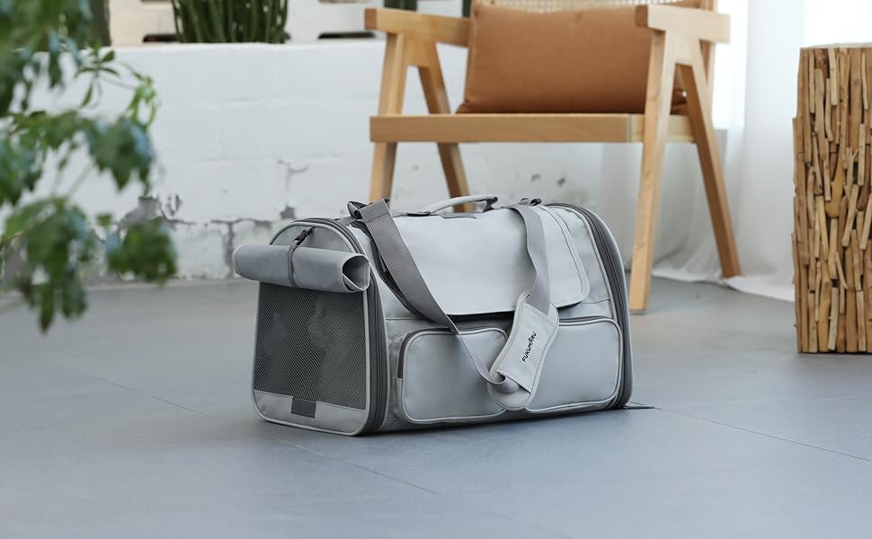 Транспортна переноска для котів та собак FUKUMARU, рожева, велика (до 22 кг)