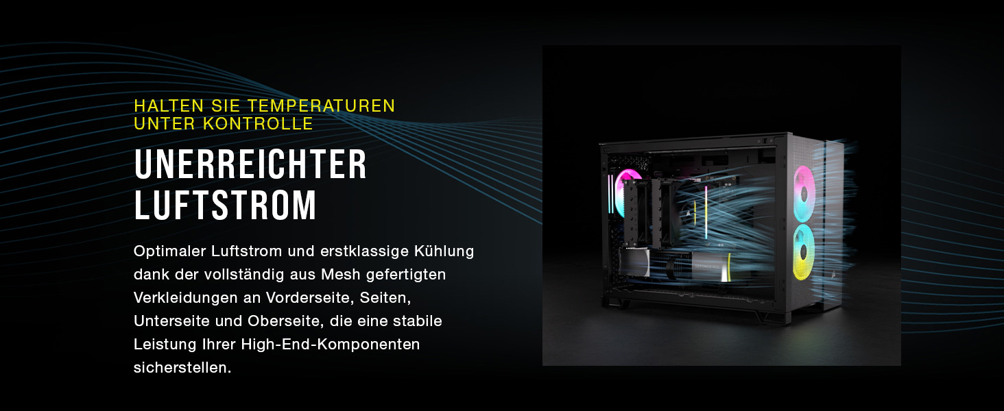 Корпус для ПК CORSAIR 2500D Airflow mATX: Чорний, 2-камерний, для водяного охолодження, сумісний з материнськими платами з реверсивним підключенням