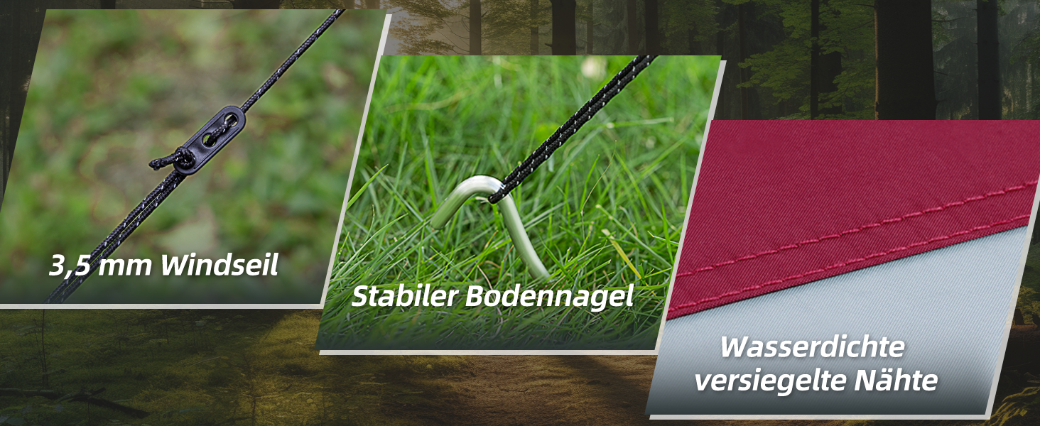 Тент Forceatt Zeltplane 3.7x4.3 м, Ultraleicht, 6 кріплень, Анти-UV, Водонепроникний. Для кемпінгу, піших прогулянок та відпочинку на природі. Темно-синій & сірий (Червоний & сірий)