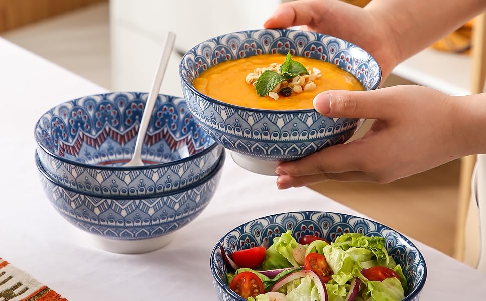 Сервіз столовий порцеляновий Vancasso MANDALA 32 елементи, 8 персон, ручна робота, богемський стиль, бірюзовий мандала