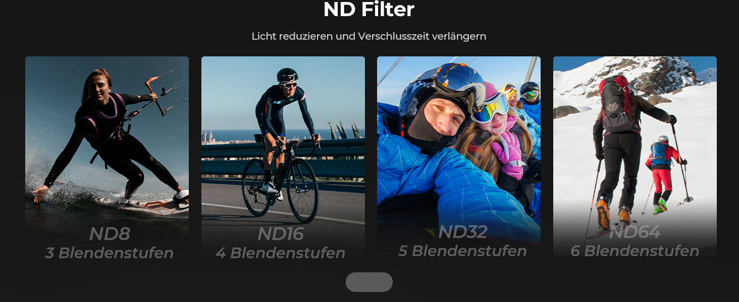 Набір фільтрів K&F Concept ND для DJI Osmo Action 6: ND8, ND16, ND32, ND64, CPL, Black Mist (5 шт.)