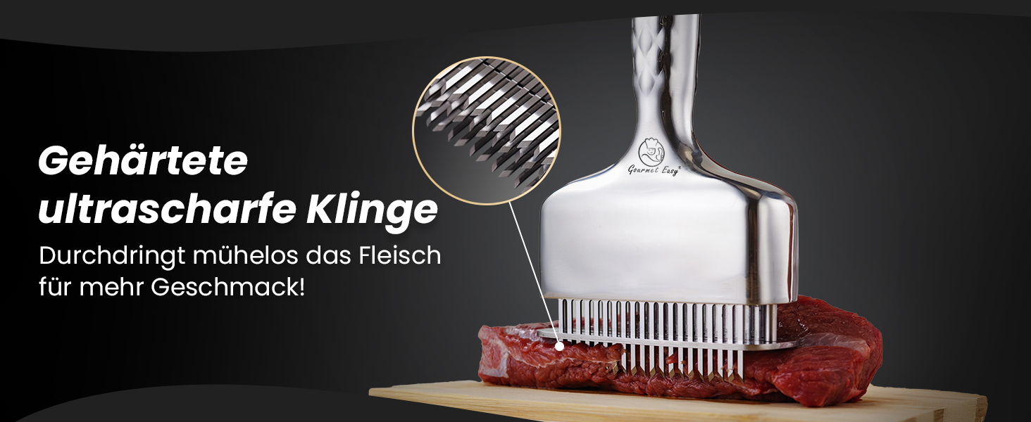 Професійний відбиваючий молоток для м'яса з гострими лезами з нержавіючої сталі, тендеризатор для стейків, яловичини, курки та свинини, придатний для посудомийки