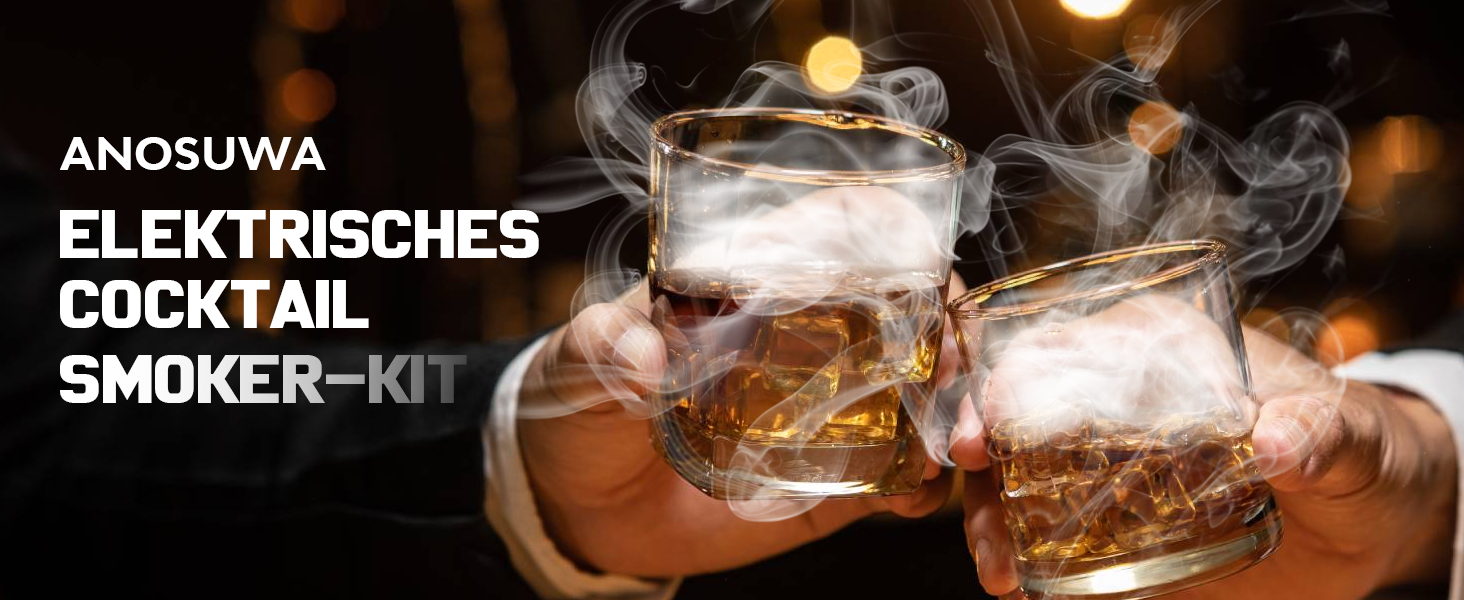 Набір для димування віскі Anusuwa - набір для коктейлів з 6 дерев'яними стружками та 4 камінням для віскі. Ідеальний подарунок для чоловіків на день народження, Різдво, ювілей (без бутану)