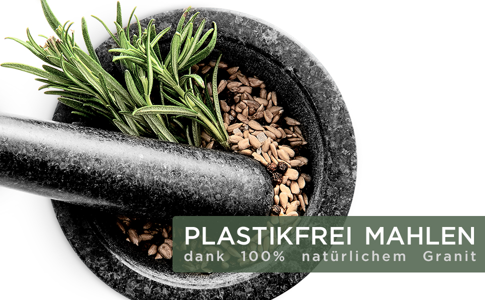 Млин для спецій WALDWERK з товкачем на основі з дуба, з довгим товкачем з натурального граніту