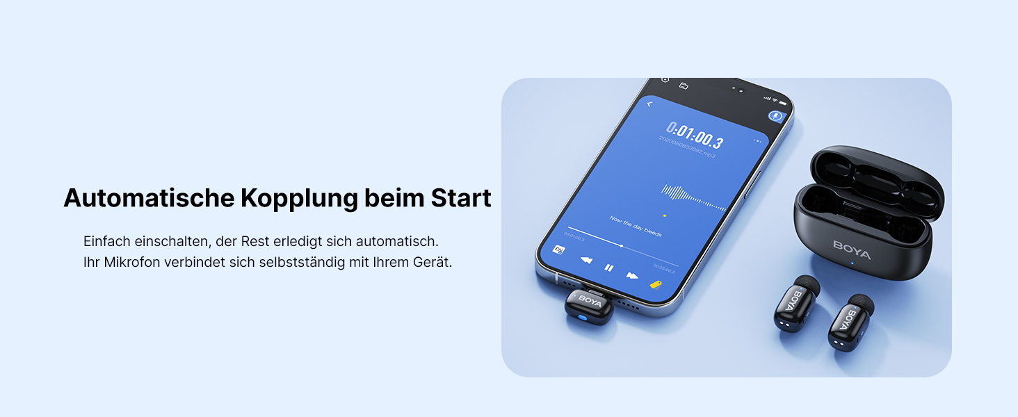 BOYA MINI 2 - Бездротовий мікрофон-лавал'єр для iPhone, Android, Vlogging, YouTube, Streaming. Чорний (2TX+1RX, Type-C)