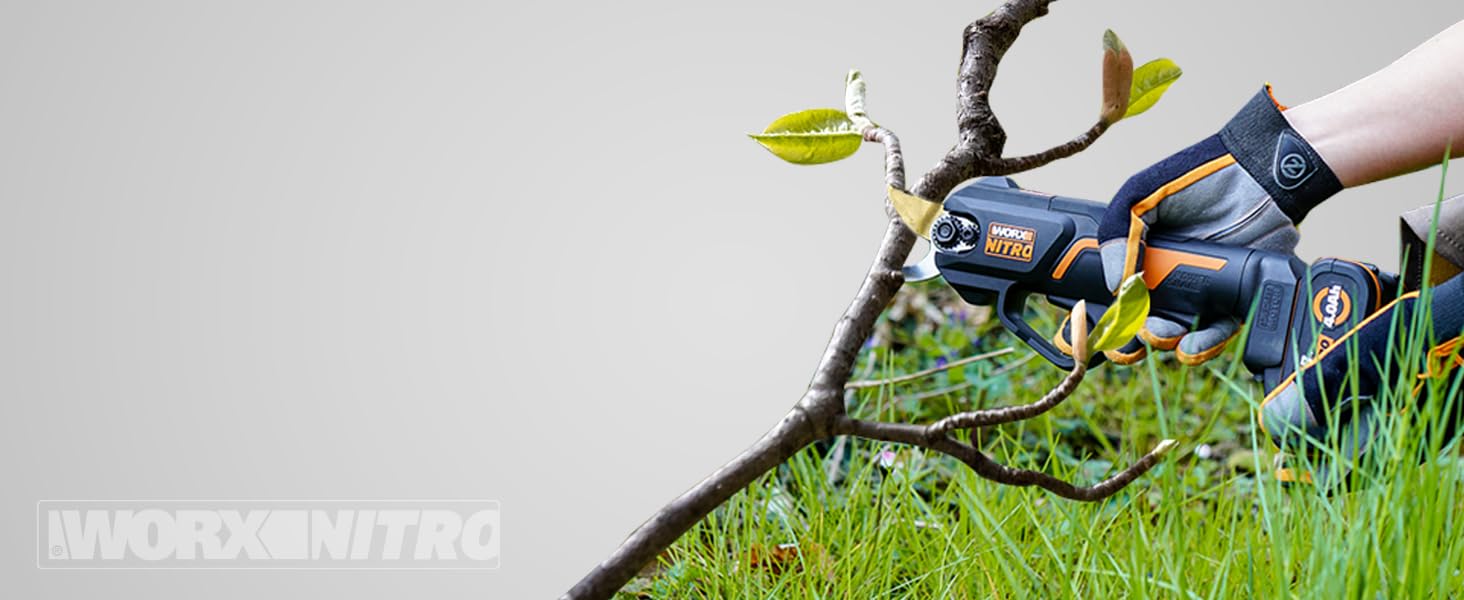 Електричний акумуляторний сучкоріз Worx NITRO WG330E.9 20В, безщітковий двигун, без акумулятора і зарядного, чорний/помаранчевий