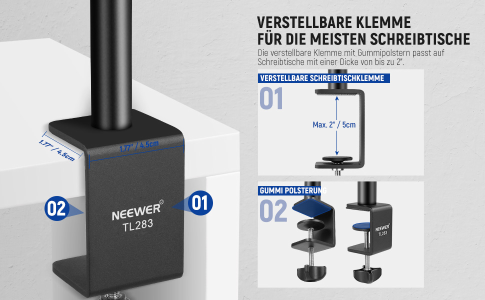 Тримач для камери NEEWER TL283 з регульованою ручкою, штатив для мікрофона та світла, червоний