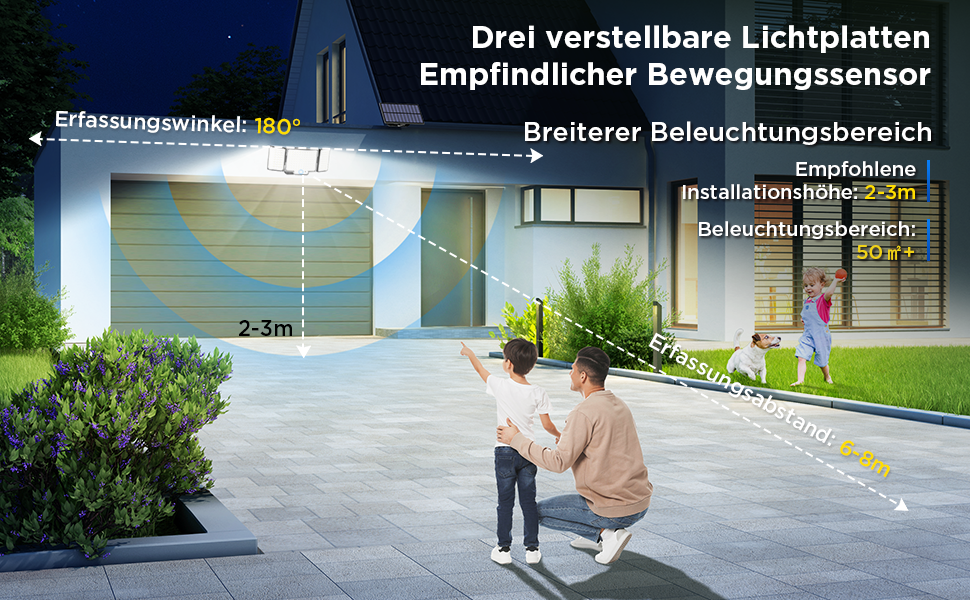 Сонячні вуличні LED лампи з датчиком руху, 212 LED, 3 режими, IP65, водонепроникні, настінні прожектори для саду (2 шт, холодне біле світло)