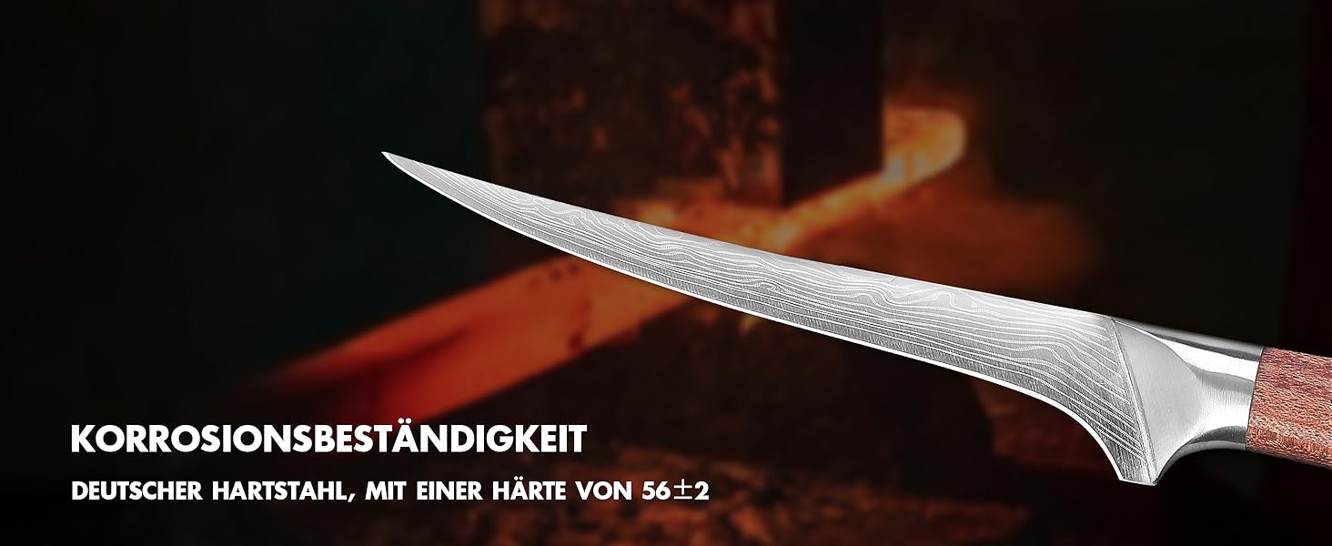 Японський кухонний ніж YOTSUBA 22 см - професійний шеф-ніж з високоякісної нержавіючої сталі з ергономічною ручкою, 18 см ніж для філетування