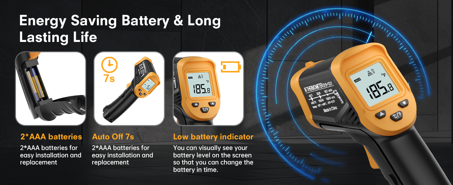 Інфрачервоний термометр Eventek -50°C до 600°C. Безконтактний цифровий лазерний термометр з підсвічуванням екрану. Для кухні, гриля, охолодження, промисловості. Базова комплектація