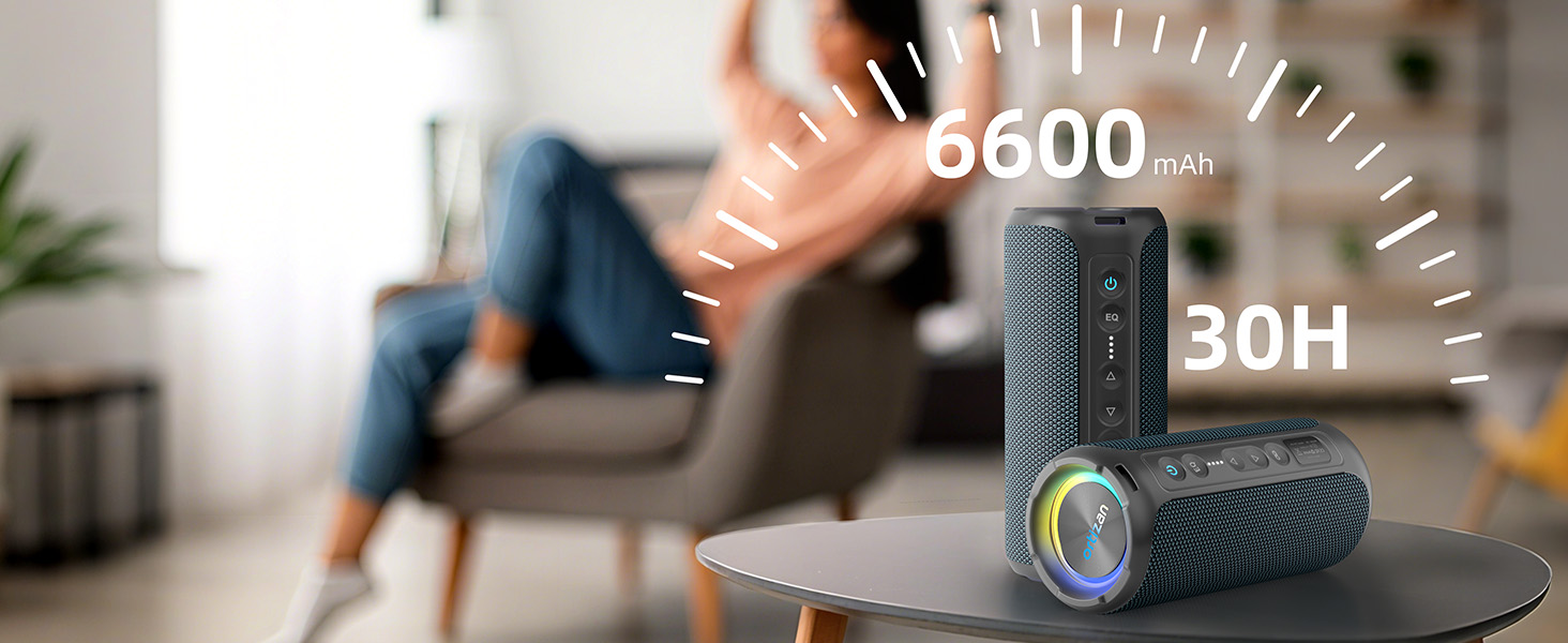 Ortizan X8Pro 40W Bluetooth колонка з мікрофоном, RGB підсвічуванням, водонепроникна IPX7, 30 годин програвання - Navy