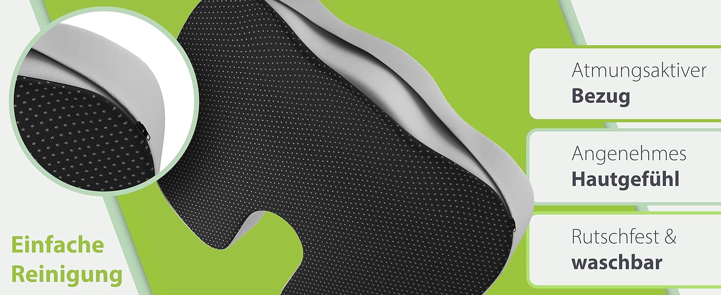 Подушка ортопедична для автосидіння Feela® (Medium) - підтримка спини та куприка, 3 ступені жорсткості (80-110 кг), срібляста