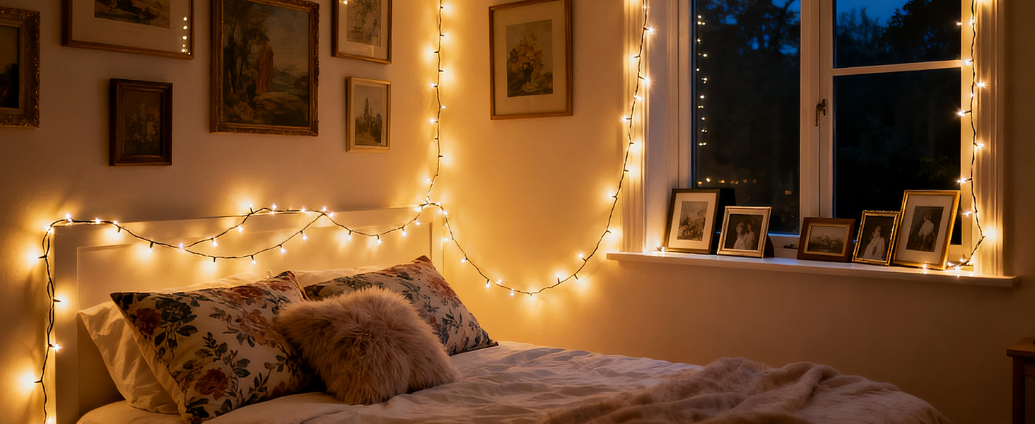 Льоноконекторна гірлянда BTfarm 20M 200 LED, тепле біле світло, з пультом, таймер, IP65, для дому та саду