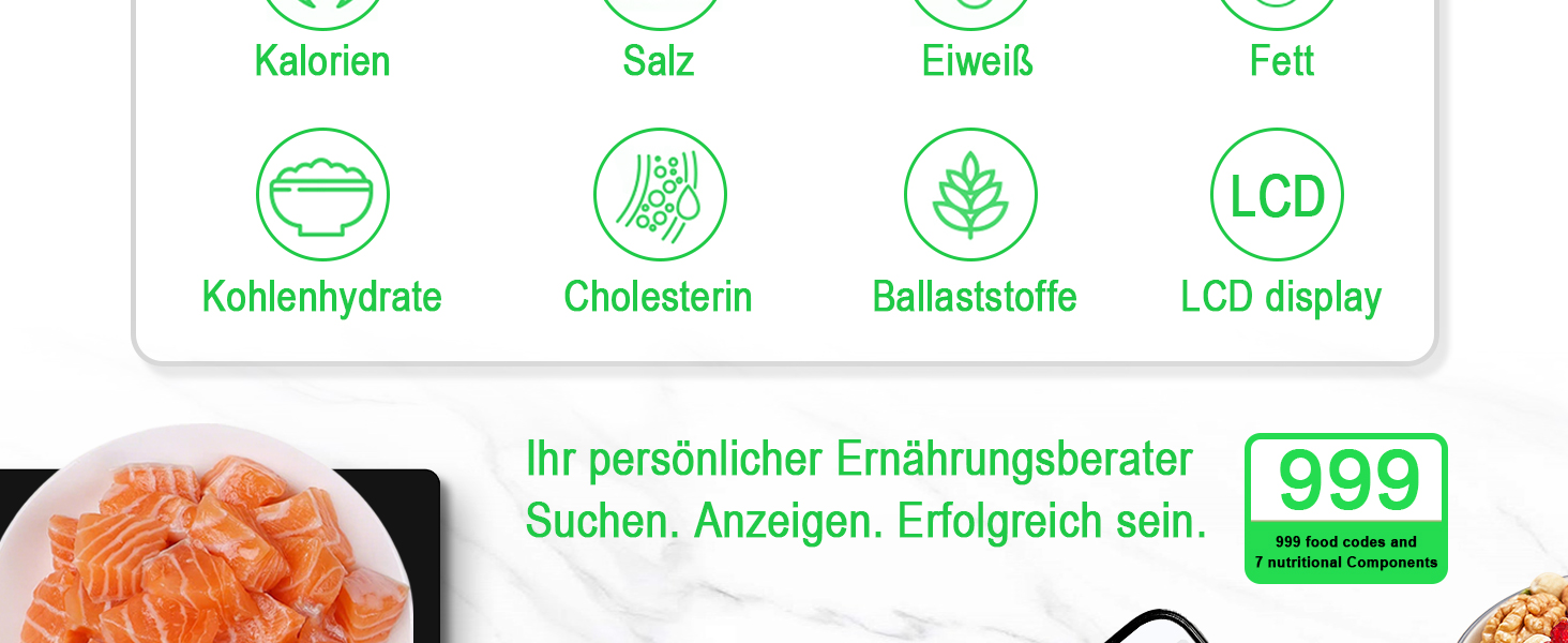Розумна вага ACCT 5000g для харчування: з кодами продуктів, контролем порцій, для випічки та схуднення. 4 одиниці, функція тарування, батарейки
