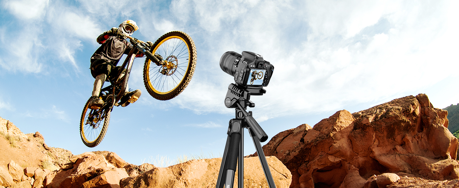 Штатив для камери та смартфона Nineigh, 190 см, з пусковим гачком, легкий алюмінієвий, з трьохсторонньою головкою, для iPhone/Samsung/Huawei/DSLR