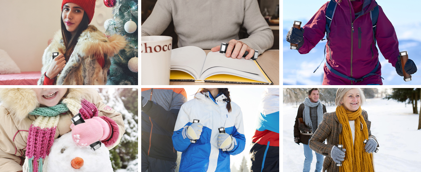 Електричні грілки для рук 5000mAh, 2 шт. - багаторазові, для дітей, на відкритий простір, зимовий подарунок (чорний)